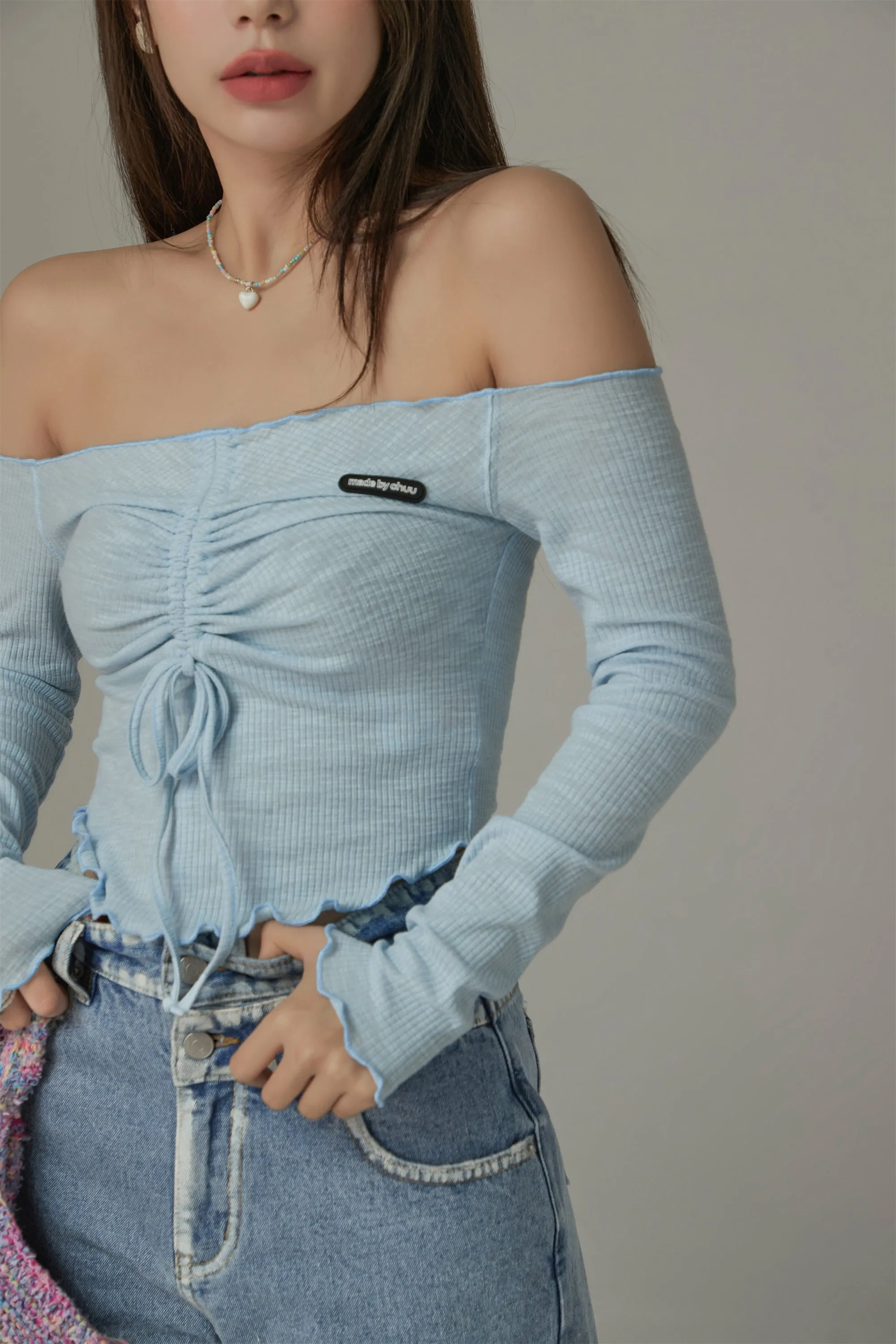 Shirring Off-Shoulder Top