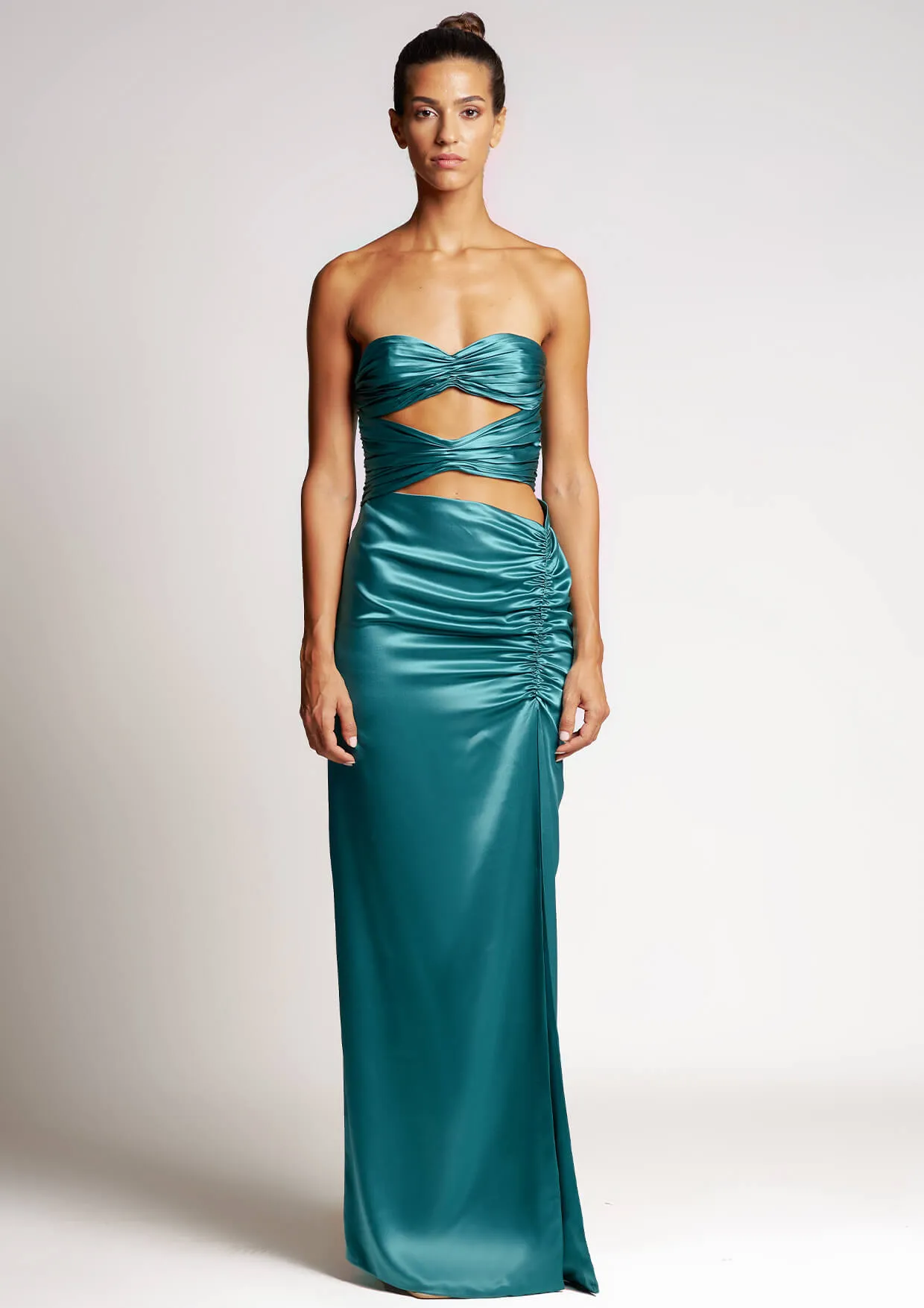 Sirena Cut-Out Silk Maxi Dress