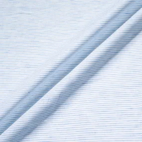 Sky Blue Horizontal Striped Pure Linen Shirting