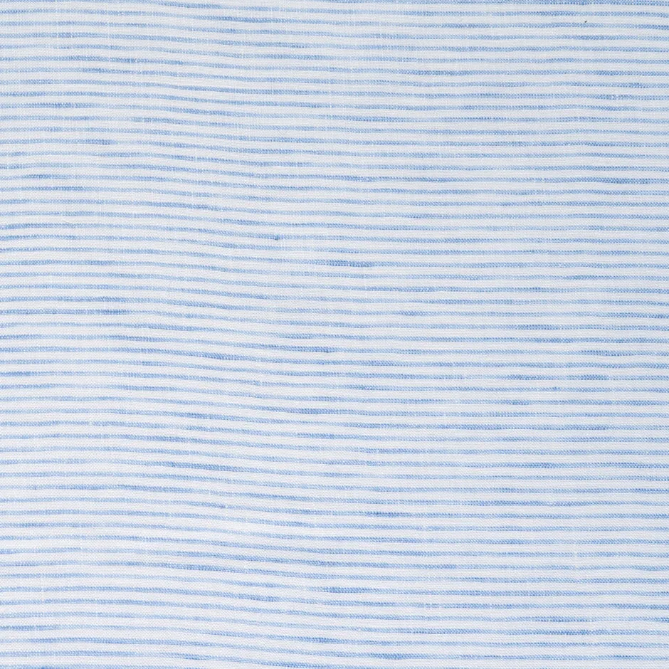 Sky Blue Horizontal Striped Pure Linen Shirting