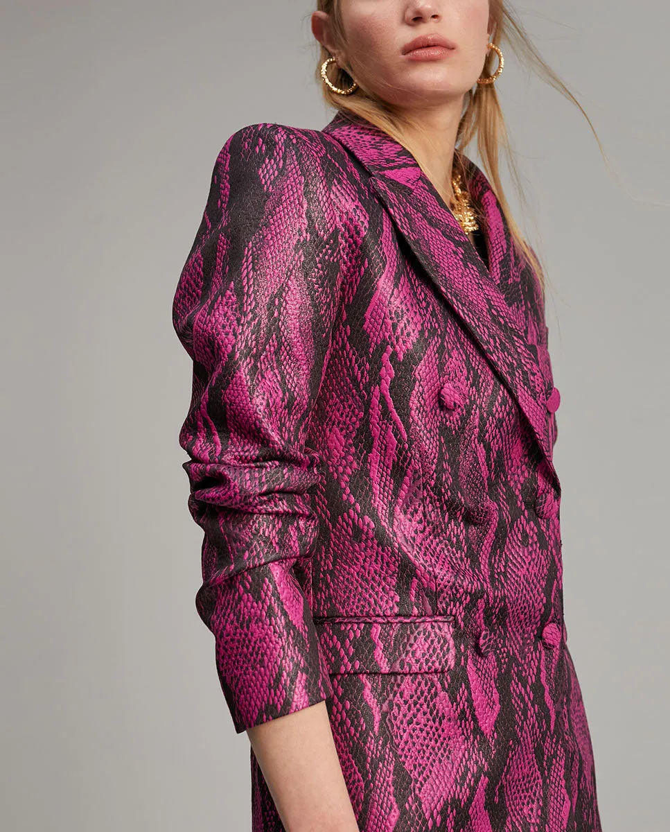 Snakeskin effect jacquard blazer