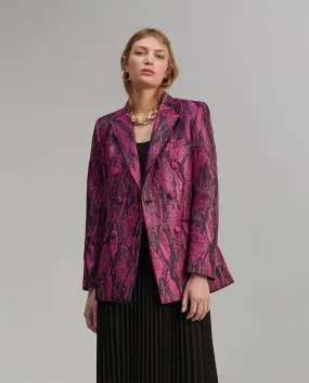 Snakeskin effect jacquard blazer