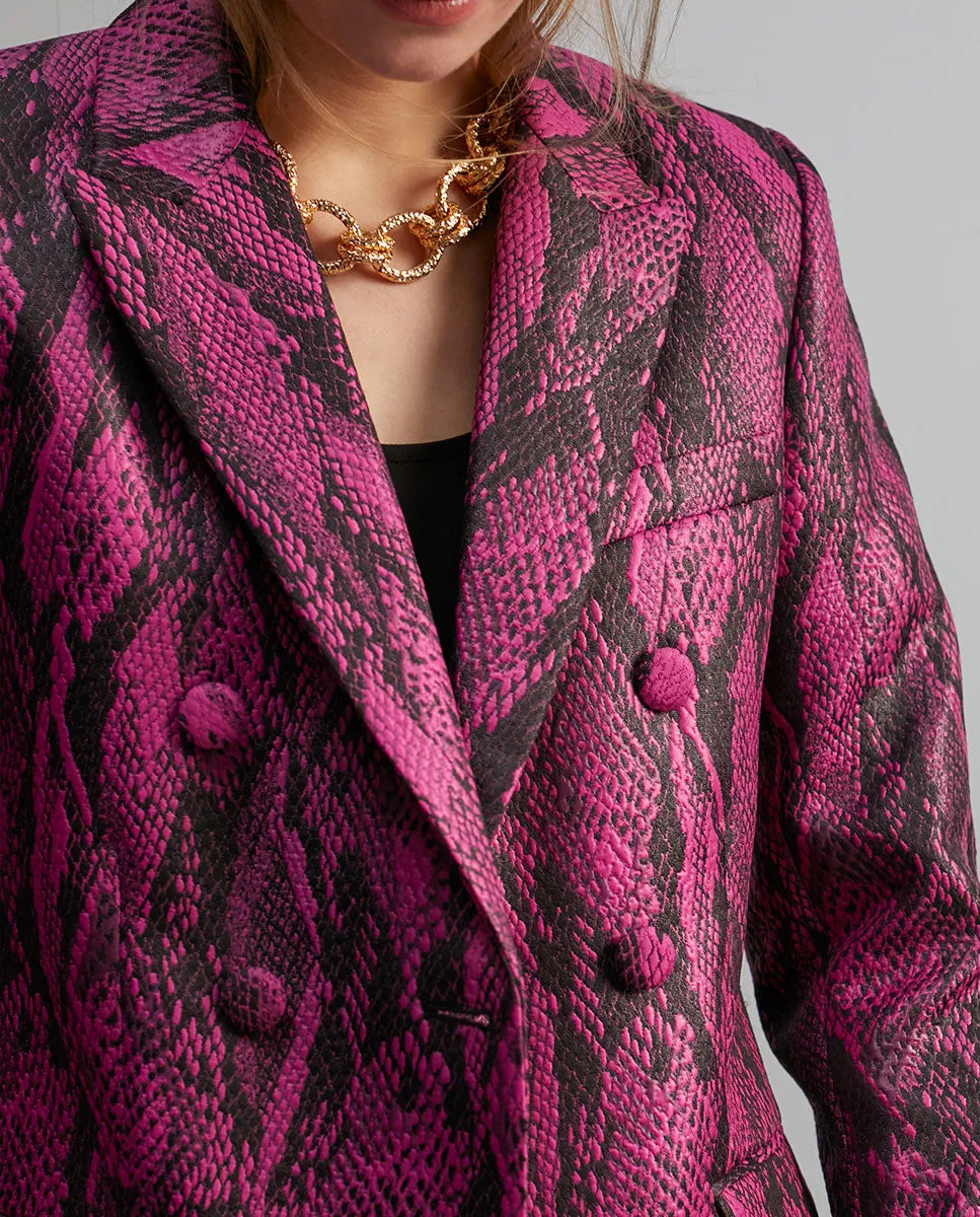 Snakeskin effect jacquard blazer