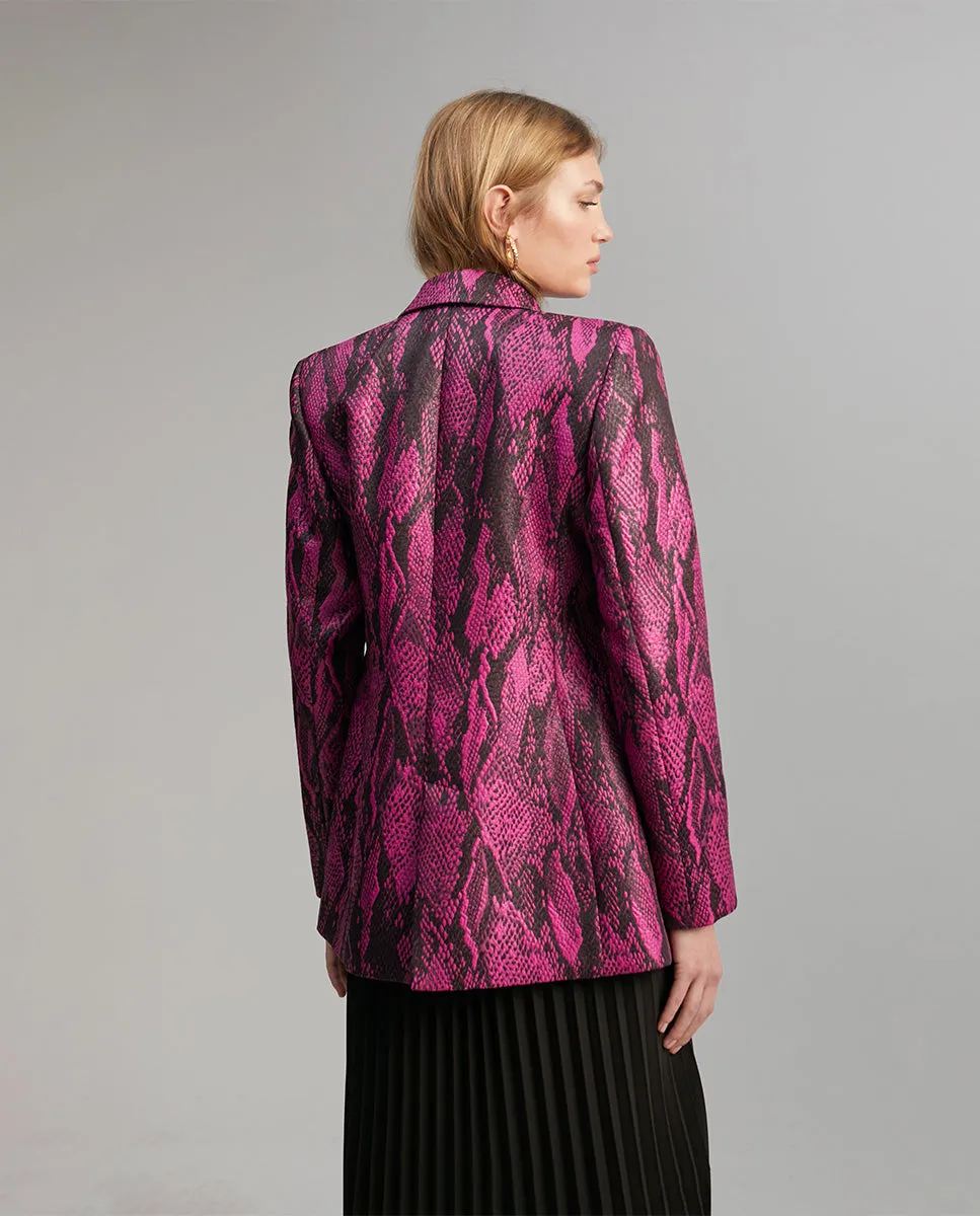 Snakeskin effect jacquard blazer