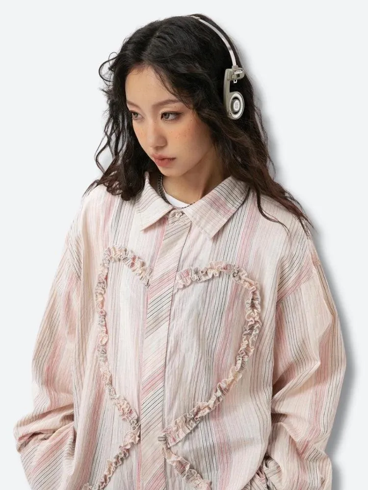 Soft Girl Ruffled Heart Shirt