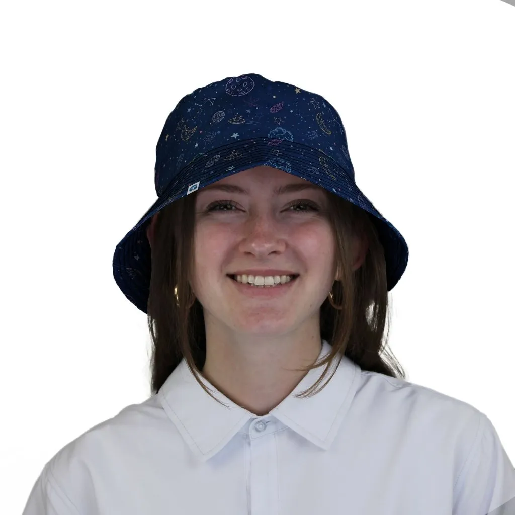 Space Doodles Blue Bucket Hat