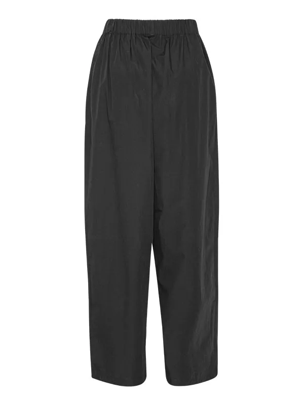 Straight Pleated Pants - Black