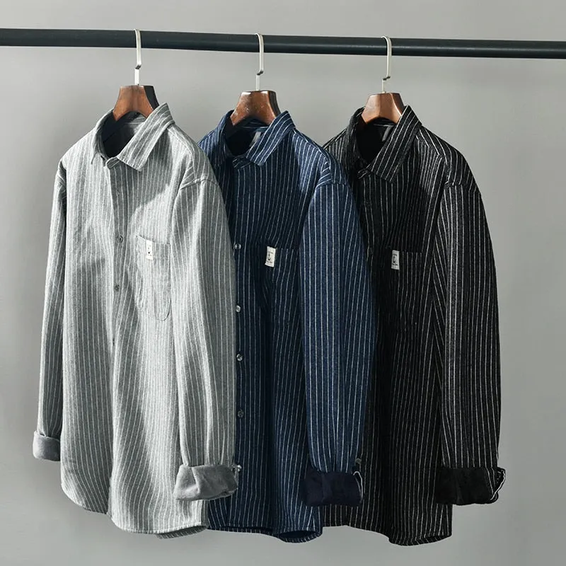 Striped Cotton Long Sleeve Shirt