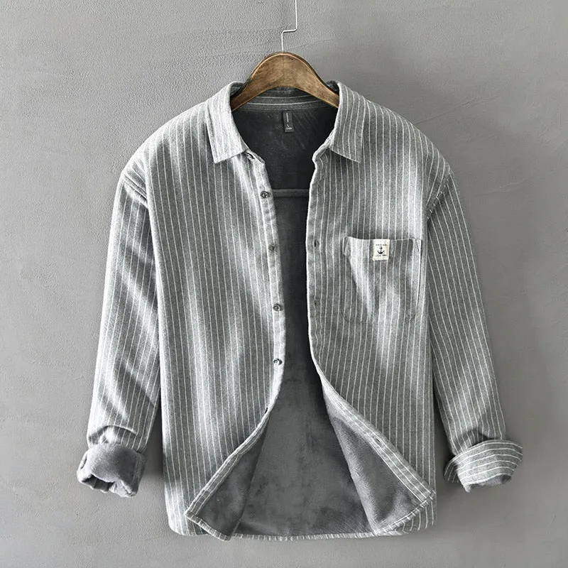 Striped Cotton Long Sleeve Shirt