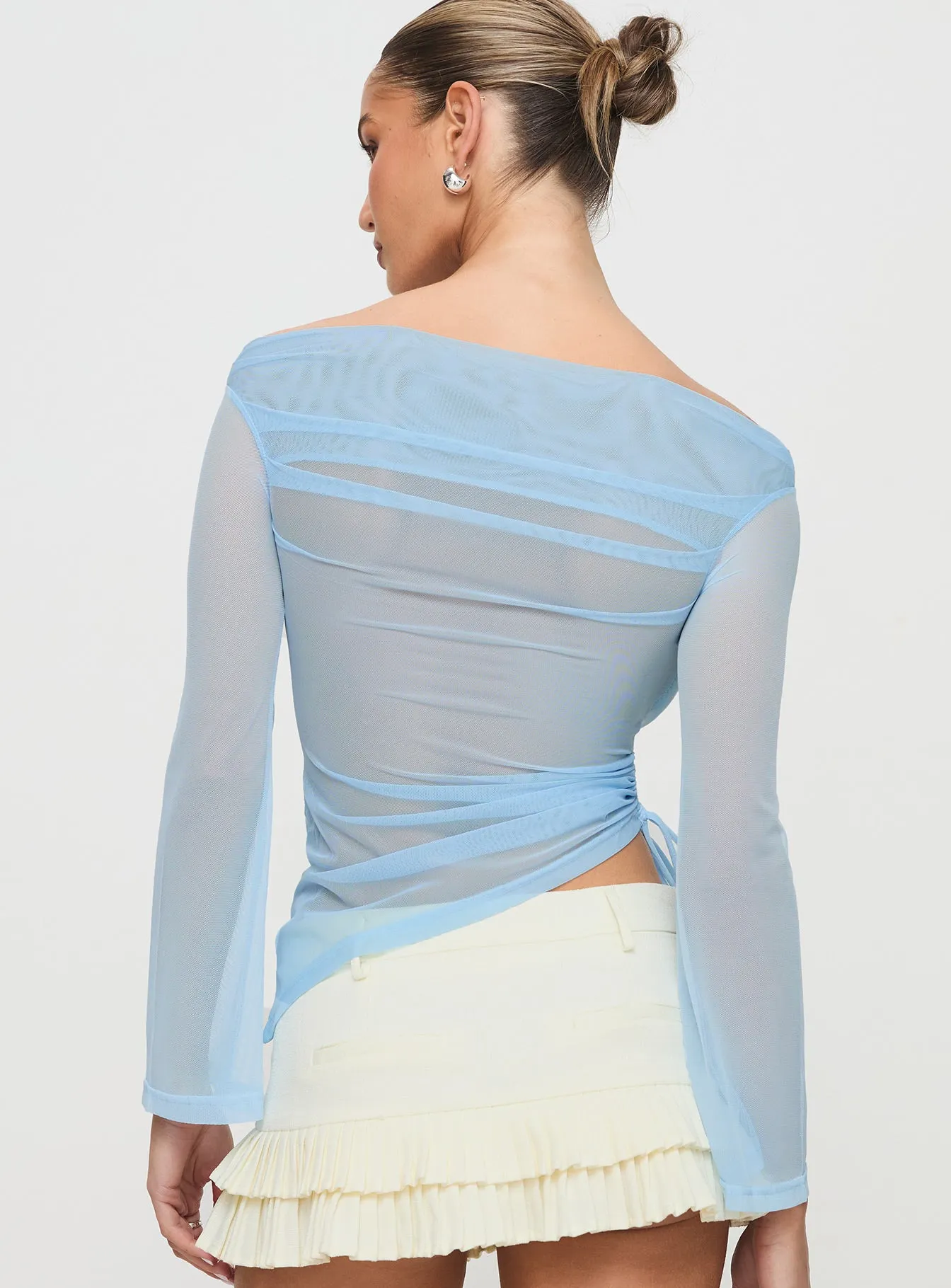 Telescopic Off Shoulder Top Blue