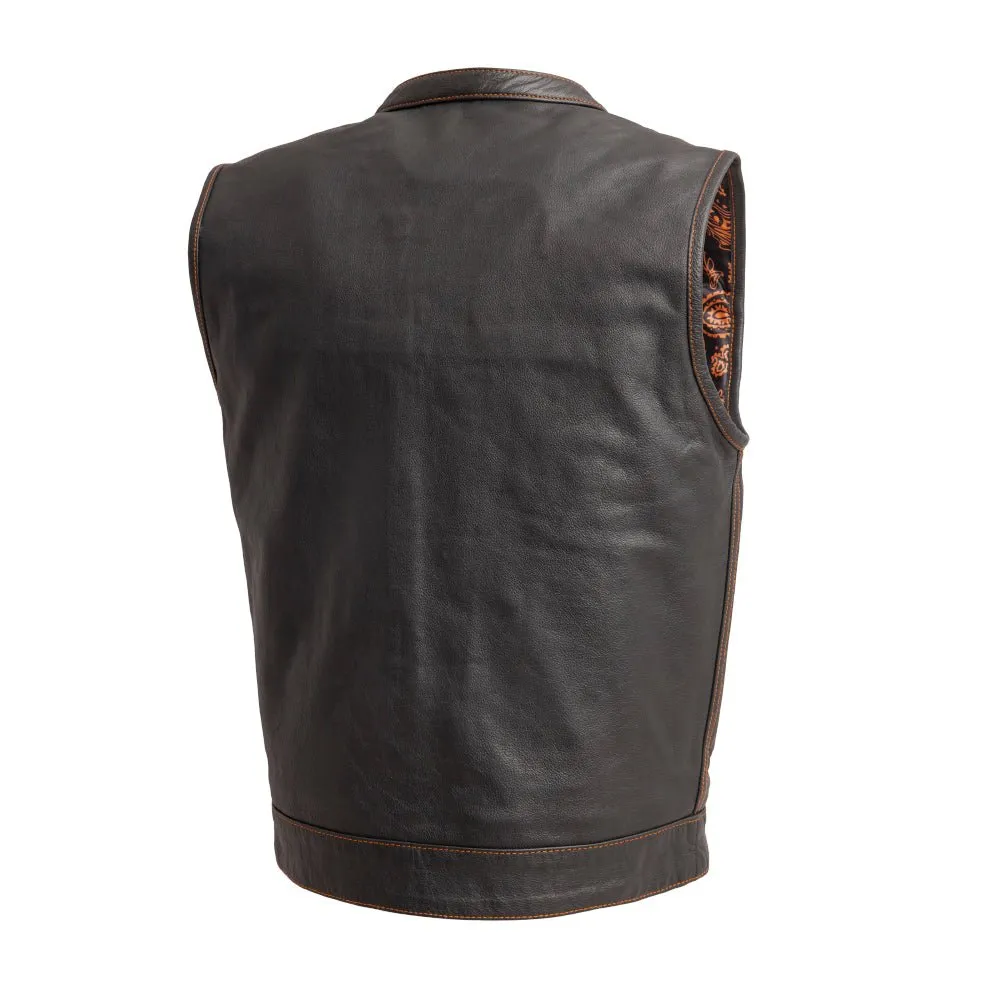 The Cut Men's Motorcycle Leather Vest, Multiple Color Options