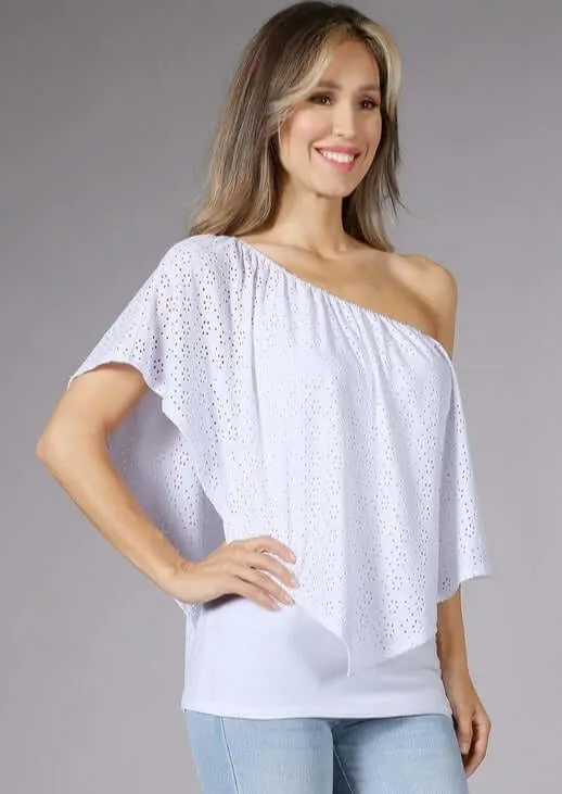 White Eyelet Lace Convertible Top Made in USA - Clearance Final Sale