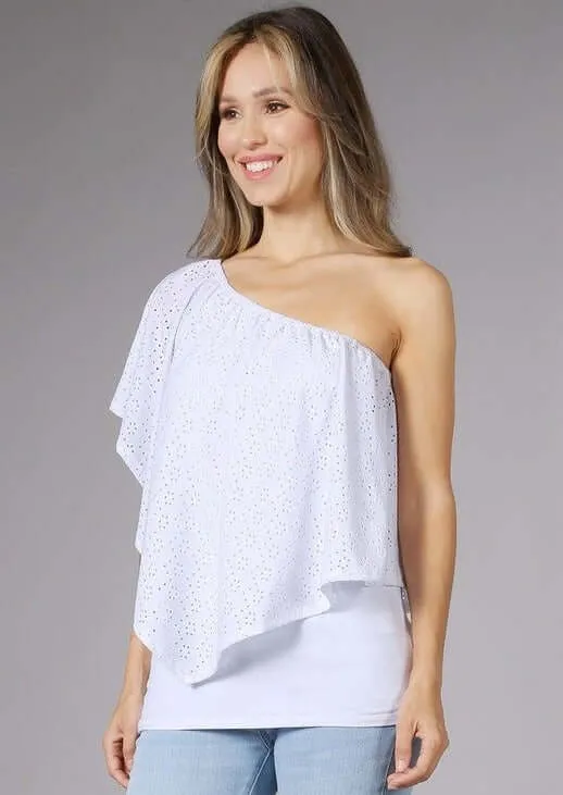 White Eyelet Lace Convertible Top Made in USA - Clearance Final Sale