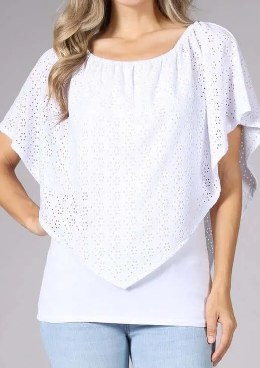 White Eyelet Lace Convertible Top Made in USA - Clearance Final Sale