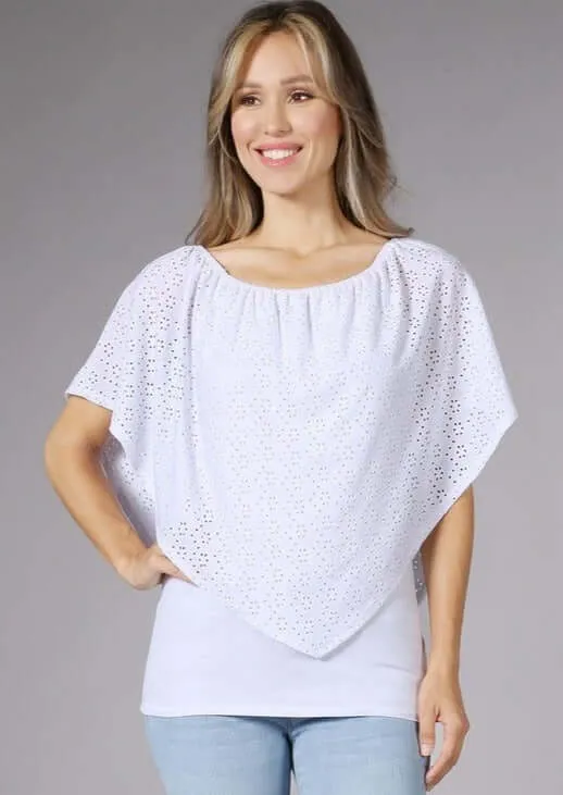 White Eyelet Lace Convertible Top Made in USA - Clearance Final Sale