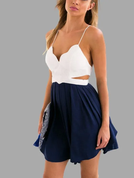 Wholesale Navy Sleeveless Cut Out Mini Dress